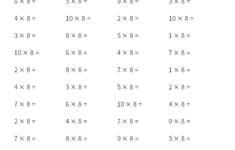 50) Multiplication (Multiplying8) Math Worksheets, Math with regard to Multiplication Worksheets by 8