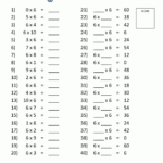 6 Times Tables Worksheets In 6 Multiplication Facts Worksheet
