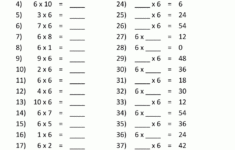 6 Times Tables Worksheets regarding 6 Multiplication Table Worksheet