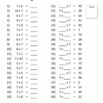 7 Times Table Worksheet Page Inside 7 Multiplication Table Worksheet