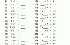 7 Times Table Worksheet Page inside 7 Multiplication Table Worksheet
