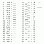 7 Times Table Worksheet Page Intended For Multiplication Worksheets Grade 7