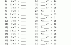 7 Times Table Worksheet Page intended for Multiplication Worksheets Grade 7