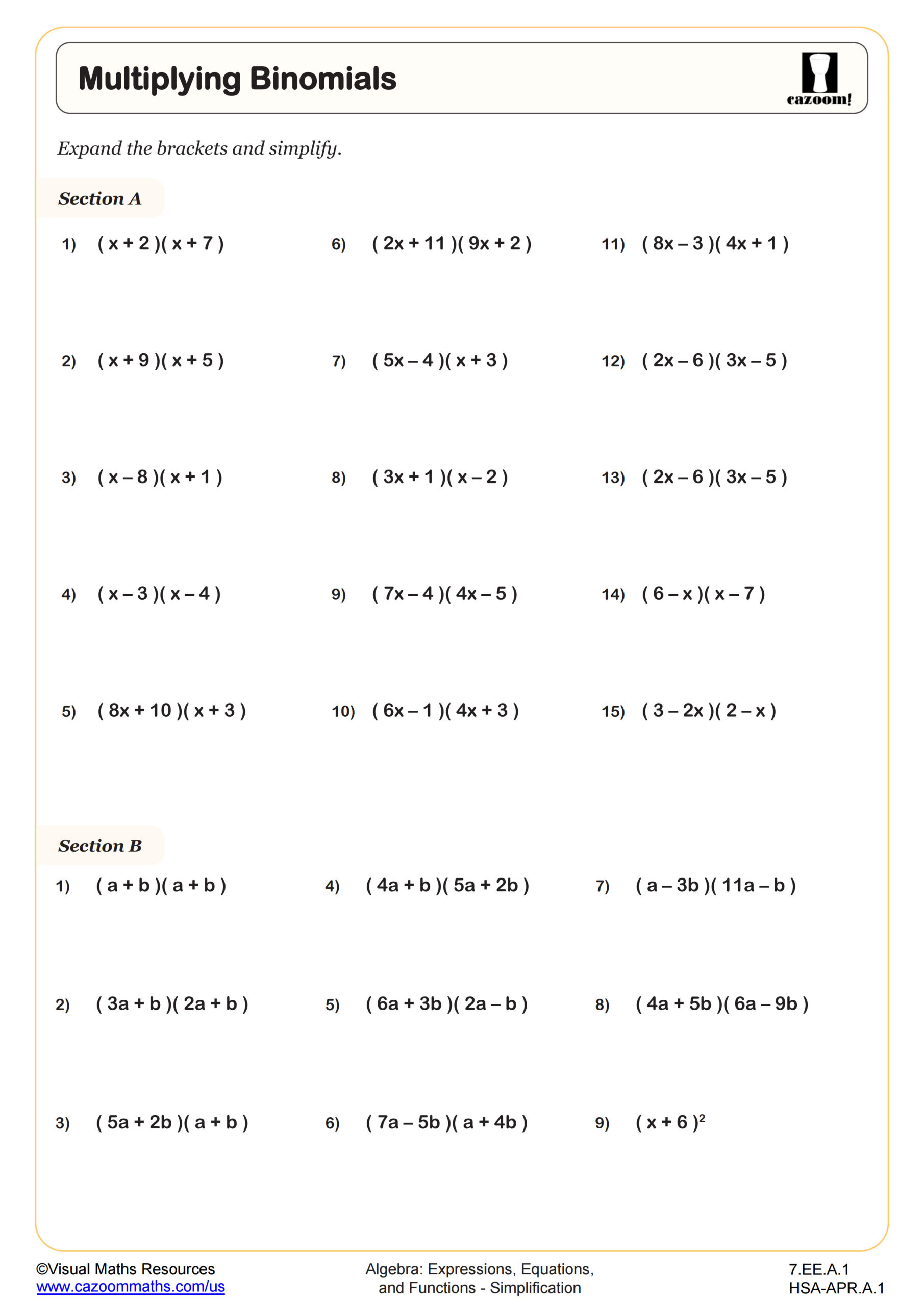 7Th Grade Math Worksheets Pdf | Printable Worksheets | Cazoom Math inside Multiplication Worksheets Grade 7