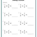Adding And Subtracting Fractions Worksheets With Addition Subtraction Multiplication Division Fractions Worksheets