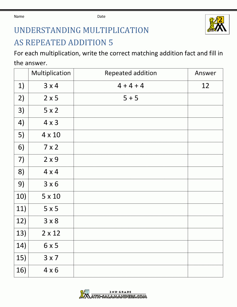 Addition Multiplication Worksheets with regard to Addition To Multiplication Worksheets