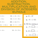 Addition, Subtraction, Multiplication And Division Of Integers For Addition Subtraction Multiplication Division Of Integers Worksheets