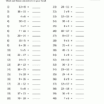 Addition Subtraction Multiplication Division Worksheets For Addition Subtraction And Multiplication Worksheets