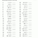 Addition Subtraction Multiplication Division Worksheets Intended For Multiplication Division Facts Worksheets