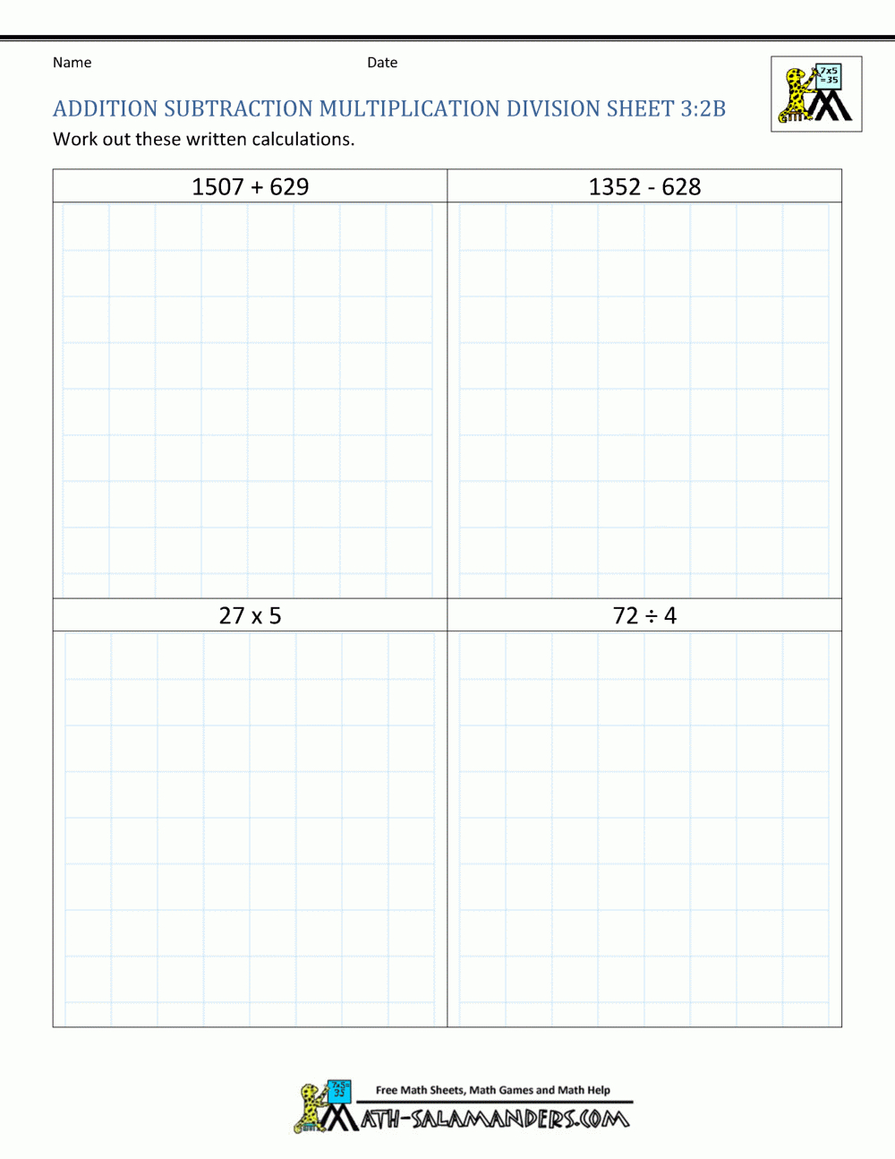 Addition Subtraction Multiplication Division Worksheets within Multiplication And Division Live Worksheet Grade 3