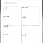 Adv Hw: 1) Mixed Multiplication & Division One Step Equations 2 With One Step Equations With Multiplication And Division Worksheet