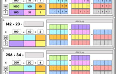 Area Model Multiplication 3 Digit2 Digit Worksheets Box Method with Free Printable Area Model Multiplication Worksheets
