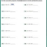 Associative Property Of Multiplication With Regard To Associative Property Of Multiplication Worksheet