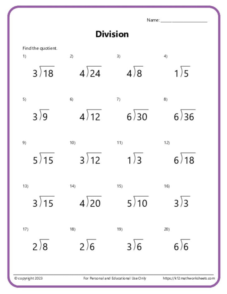 Basic Multiplication and Division Worksheets