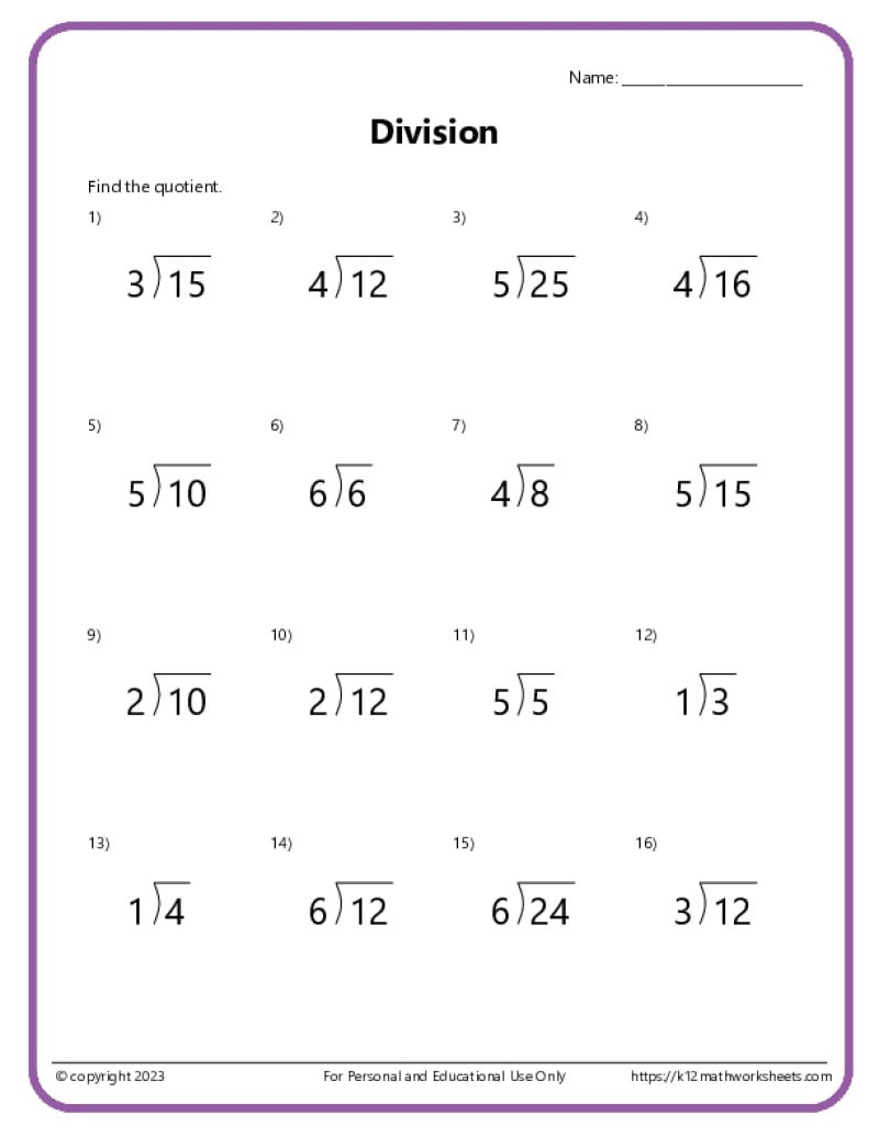 Basic Division Worksheets with Long Division Multiplication Worksheets