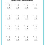 Basic Multiplication Worksheets   K12 Math Worksheets For One Digit Multiplication Worksheet