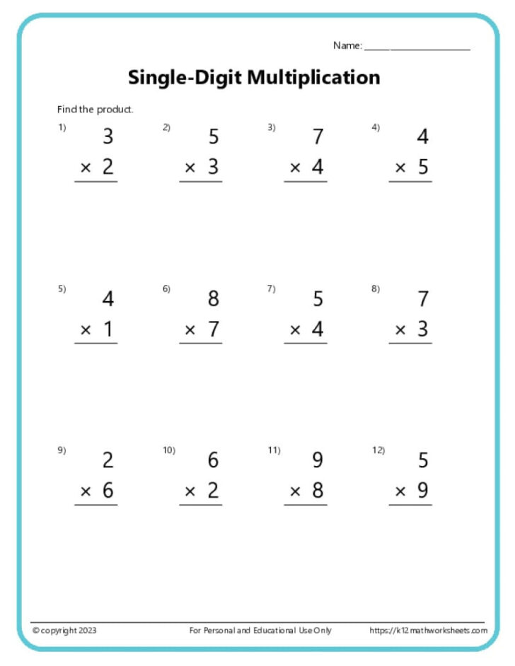 2nd Grade Multiplication Worksheet 2nd Grade Multiplication Worksheet