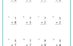 Basic Multiplication Worksheets - K12 Math Worksheets with Two Digit by One Digit Multiplication Worksheet