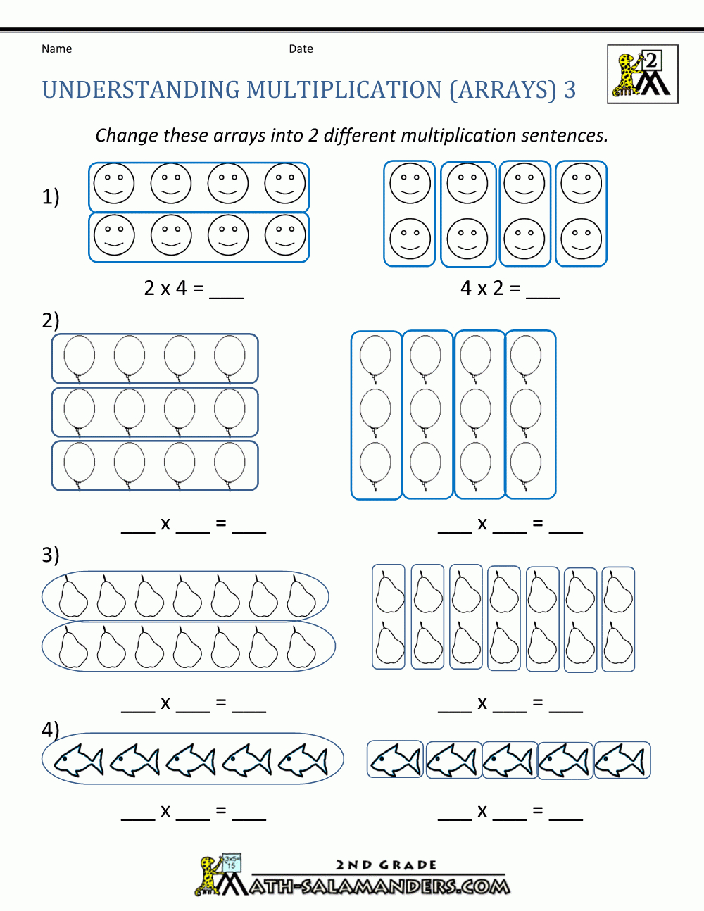 Beginning Multiplication Worksheets with regard to Multiplication Worksheets with Pictures
