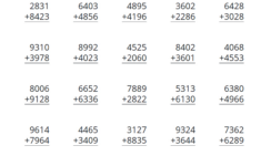 Canada (25) Addition, Adding 4-Digit Numbers Math Worksheets, Math for Worksheet On 4 Digit Multiplication By 4 Digit Number