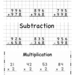 Card Games Math Worksheets Addition Subtraction Multiplication Regarding Addition Subtraction Multiplication Worksheets