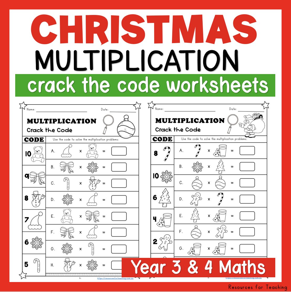 Christmas Crack The Code: Multiplication Worksheets | Resources with regard to Free Printable Christmas Multiplication Worksheets