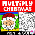 Christmas Multiplication Colornumber Code Worksheets | Made Within Free Printable Christmas Multiplication Worksheets