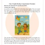 Class 3 Reading Comprehension Story Worksheet With Answers Pertaining To 3Rd Grade Reading Comprehension Worksheets Multiple Choice