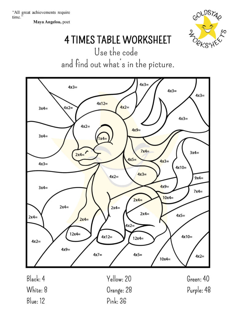 Colour by Multiplication Worksheet | Multiplication Worksheets