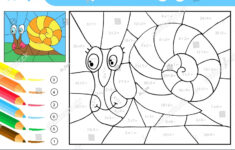 Colornumbers Division Multiplication Worksheet Stock Vector intended for Multiplication And Division Coloring Worksheets