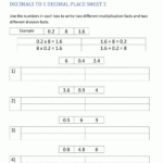 Decimal Division Worksheets In Multiplication And Division Of Decimals Worksheets