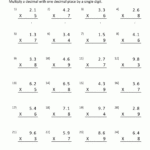 Decimal Multiplication Worksheets 5Th Grade For Fifth Grade Multiplication Worksheets