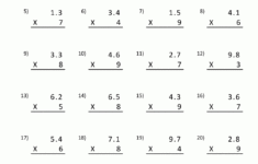 Decimal Multiplication Worksheets 5Th Grade for Fifth Grade Multiplication Worksheets