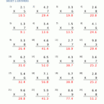 Decimal Multiplication Worksheets 5Th Grade Regarding Multiplication Of Decimals Worksheets With Answers