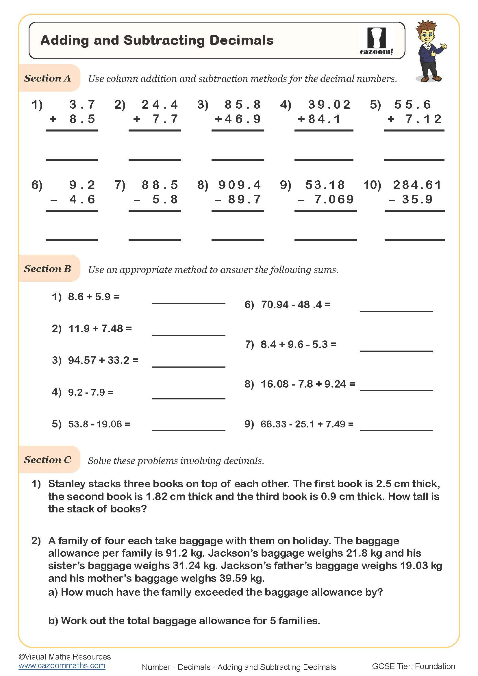 Decimals Worksheets - Printable Adding Ordering &amp;amp; Multiplying with Decimal Addition Subtraction Multiplication And Division Worksheets