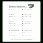 Dividing Polynomials Worksheets With Answers — Mashup Math Within Multiplication And Division Of Polynomials Worksheet
