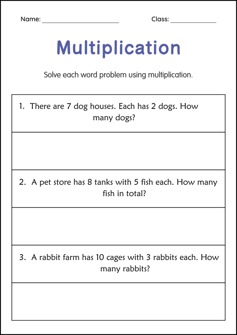 Multiplication and Division Worksheets Word Problems | Multiplication ...
