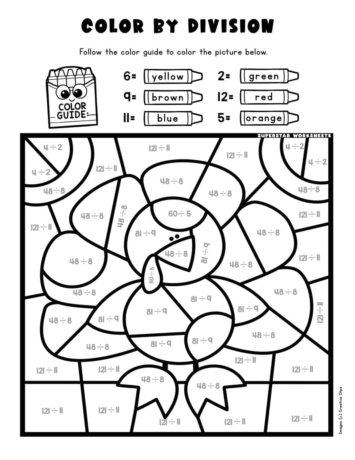 Division Colornumber - Superstar Worksheets throughout Multiplication And Division Coloring Worksheets