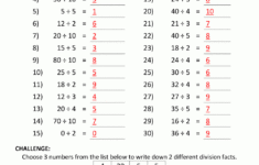 Division Facts Worksheets pertaining to Multiplication Division Facts Worksheets