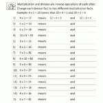 Division Facts Worksheets Pertaining To Multiplication Division Facts Worksheets