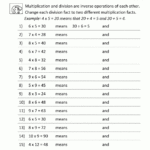 Division Facts Worksheets Throughout Multiplication Of 3 And Division Worksheet
