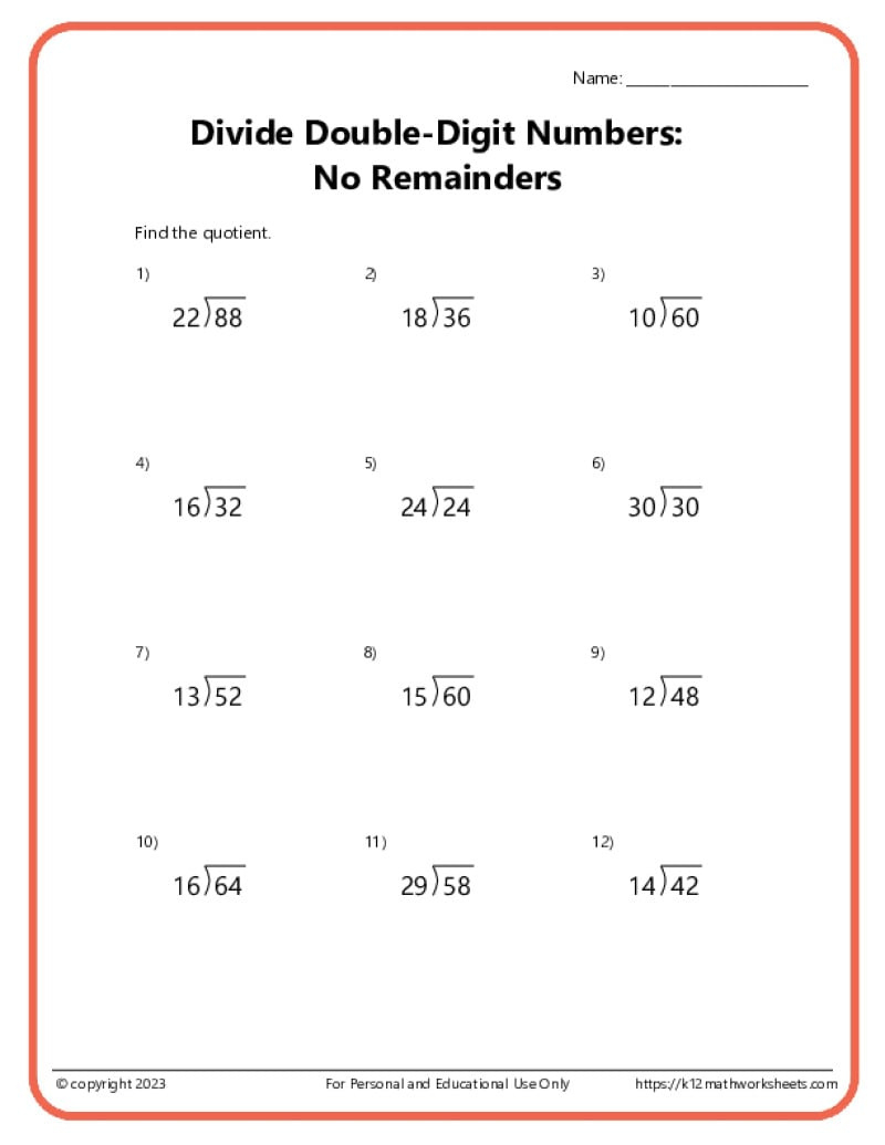 Division Worksheets - K12 Math Worksheets throughout Division And Multiplication Worksheet