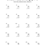 Division Worksheets & Problems (Free Printable Math Drills) – Free Regarding Free Multiplication And Division Worksheets