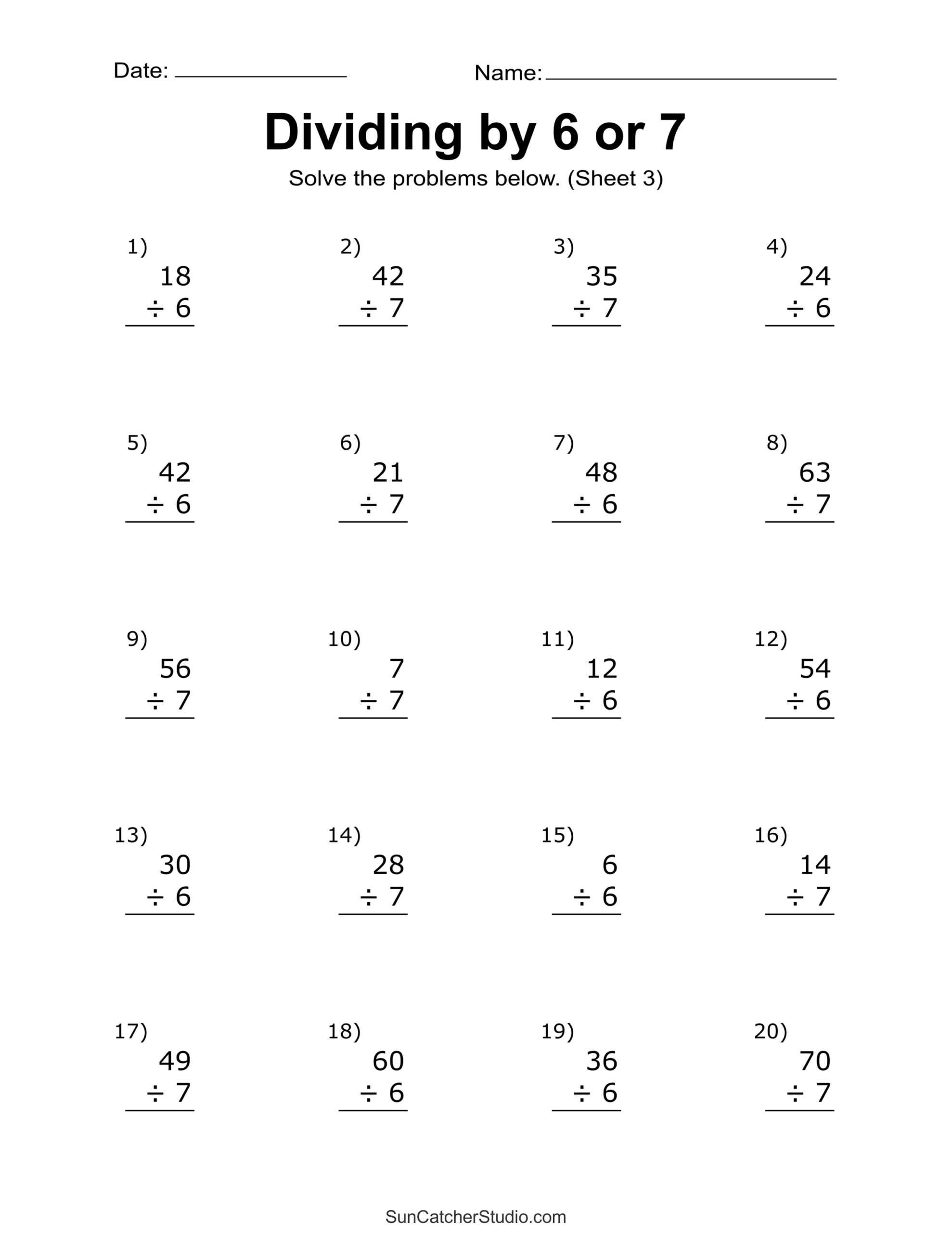 Division Worksheets &amp;amp; Problems (Free Printable Math Drills) – Free regarding Multiplication and Division Worksheets Grade 6