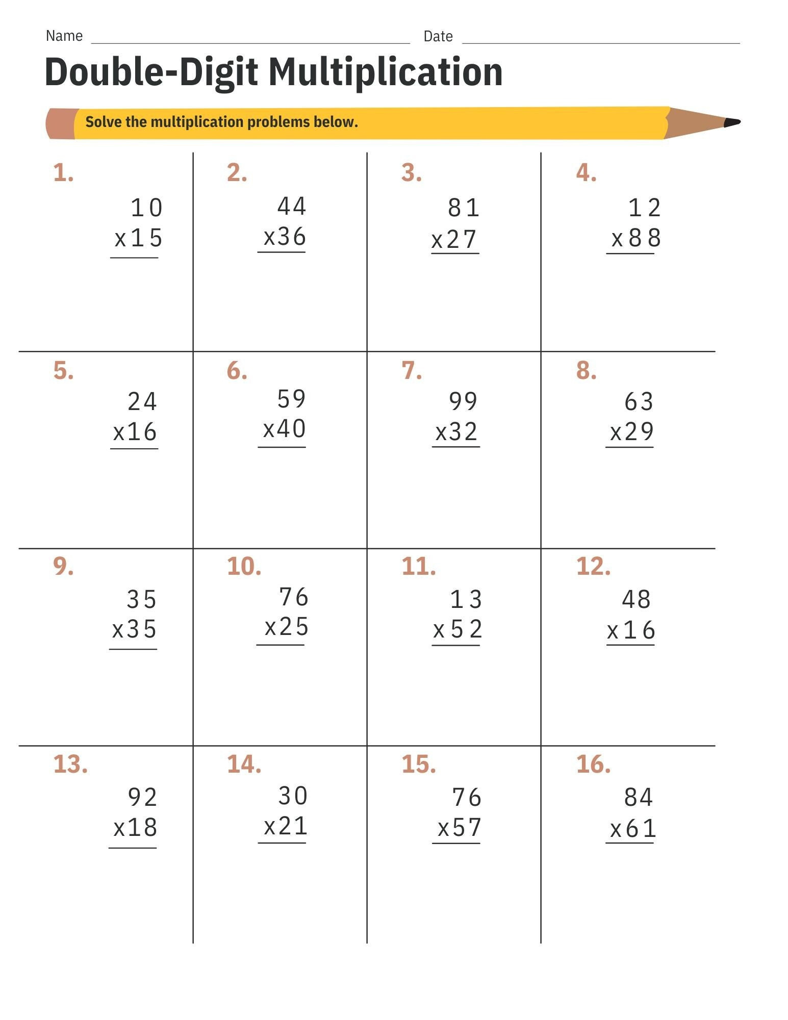 Double Digit Math - Etsy with Multiplication Carryover For Class 3 Live Worksheets
