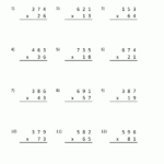 Double Digit Multiplication Worksheets 4Th Grade For Free 2 Digit By 2 Digit Multiplication Worksheets
