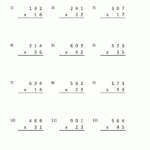 Double Digit Multiplication Worksheets 4Th Grade Throughout 2 By 3 Multiplication Worksheets