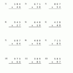 Double Digit Multiplication Worksheets 4Th Grade With Regard To Multiplication 2 Digit By 3 Digit Worksheets