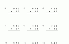 Double Digit Multiplication Worksheets 4Th Grade within Multiplication Drill Sheets Grade 4 Three Digits