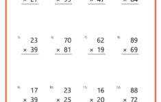 Double-Digit Multiplication Worksheets for 2 Digit by 1 Multiplication Worksheets
